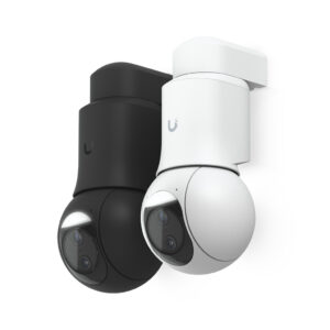 Ubiquiti UniFi Protect UVC-G6-PTZ PTZ security camera for outdoor surveillance mounted on wall bracket